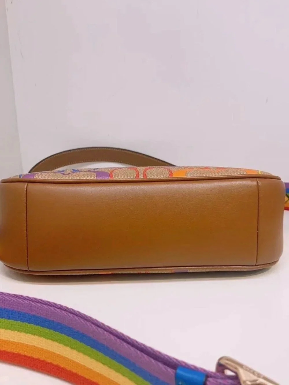 NWT Coach Teri Shoulder Bag In Rainbow Signature Canvas CA176